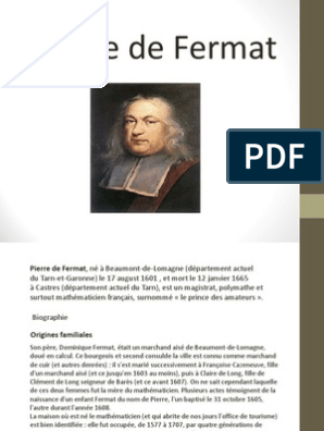 Доклад по теме Pierre de Fermat